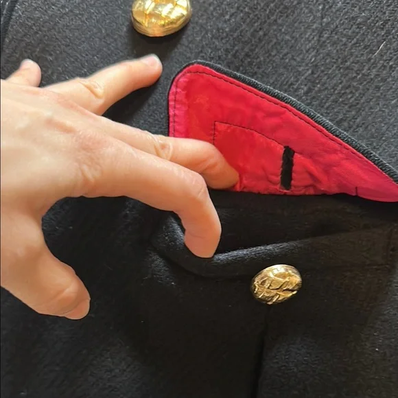 Juicy Couture Black Coat with Gold Buttons - Picture 5 of 6